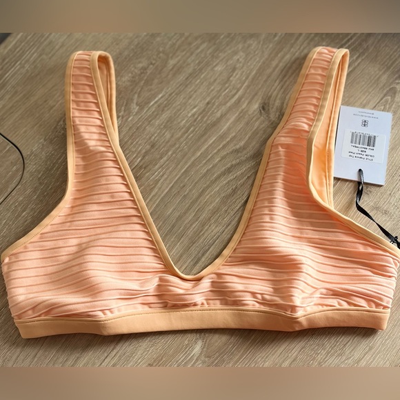 revel rey Other - NWT Revel Rey Francis Bikini Swimsuit Top Peach Pleat Size L
